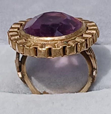 Antique Victorian Amethyst 12k Gold Filled Adjustable Ring