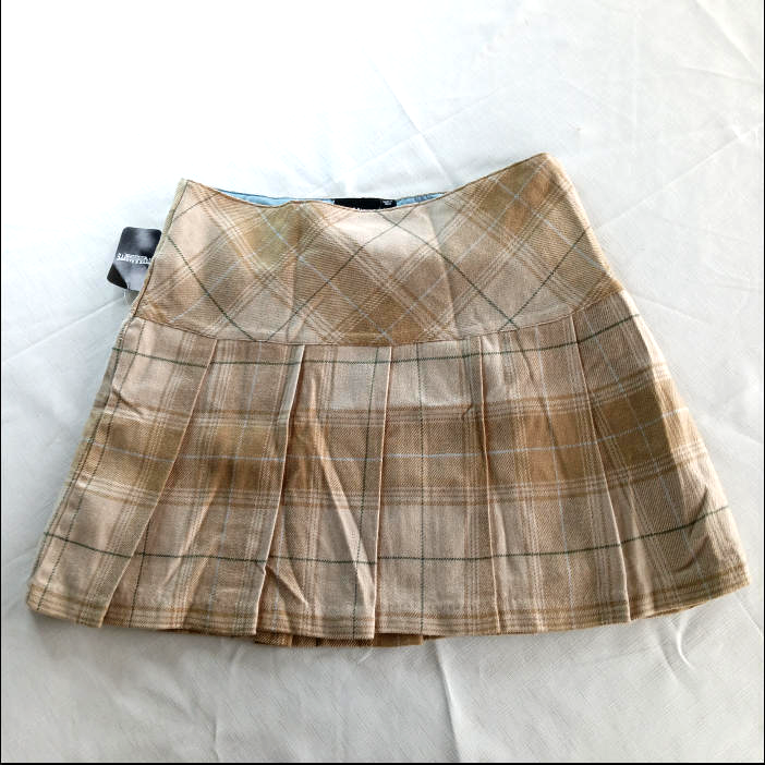 Vintage Plaid Pleated Mini Skirt Steve & Barry's Size 10 (NWT)