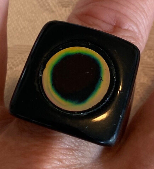 Vintage 1970's Lucite Eclipse Ring Size 9 (VGUC)