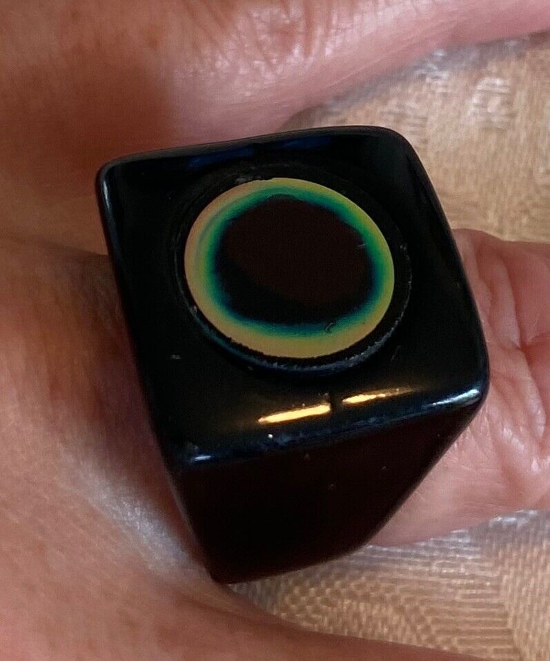 Vintage 1970's Lucite Eclipse Ring Size 9 (VGUC)