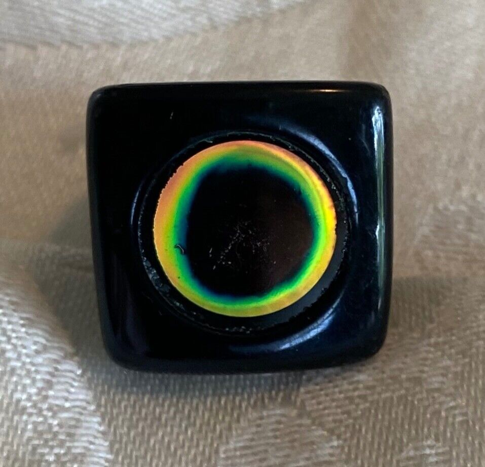 Vintage 1970's Lucite Eclipse Ring Size 9 (VGUC)