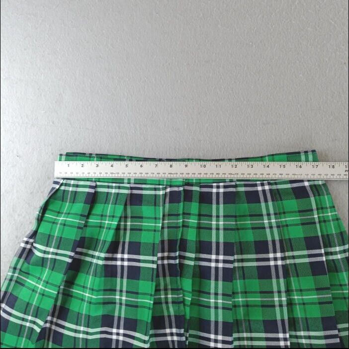 Vintage Spencer's Green Multi Plaid Kilt Mini Skirt Size XL