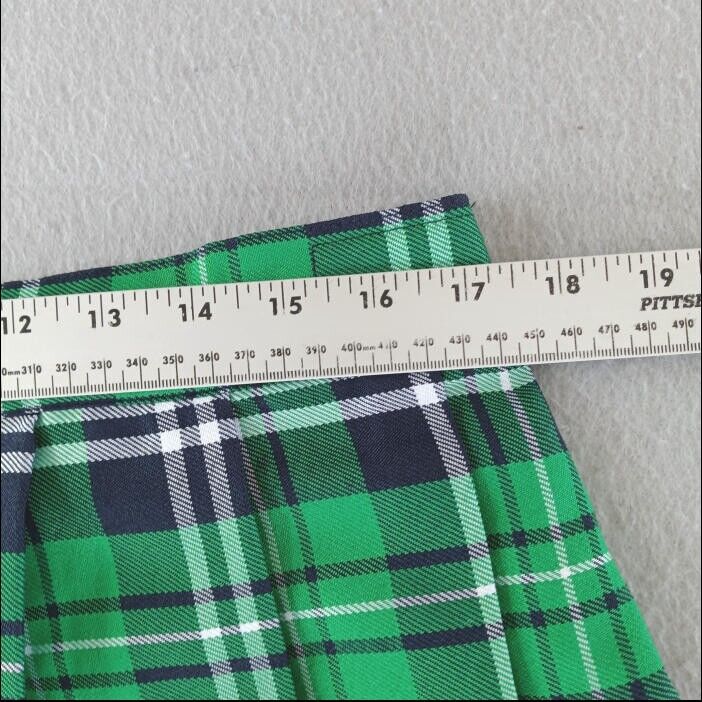 Vintage Spencer's Green Multi Plaid Kilt Mini Skirt Size XL