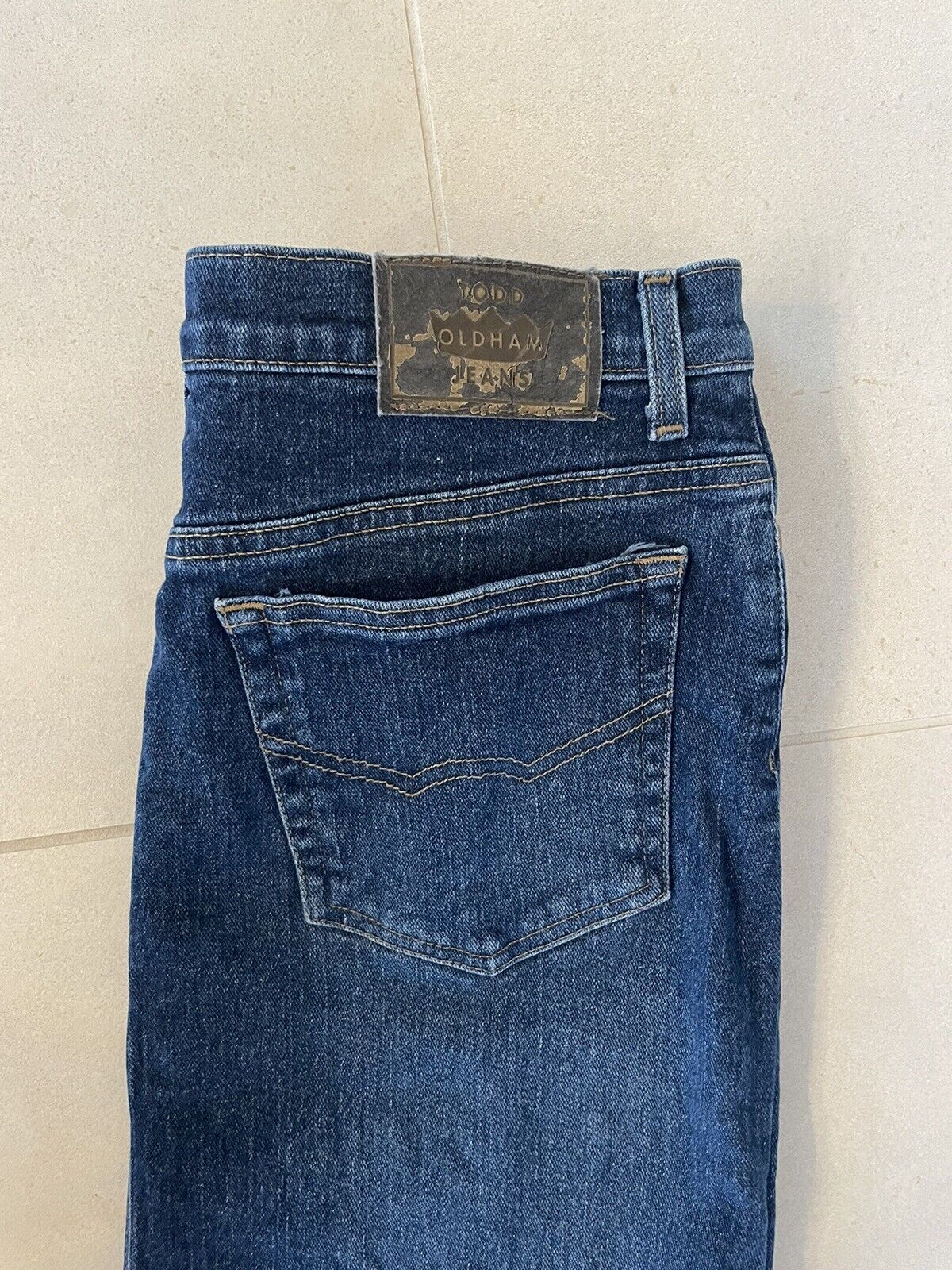 Vintage Todd Oldham Denim Jean Skirt Knee Length Pencil Size L (VGUC)